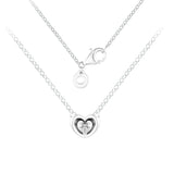 Radiant Heart & Floating Stone Pendant Silver 925 For Women & Men