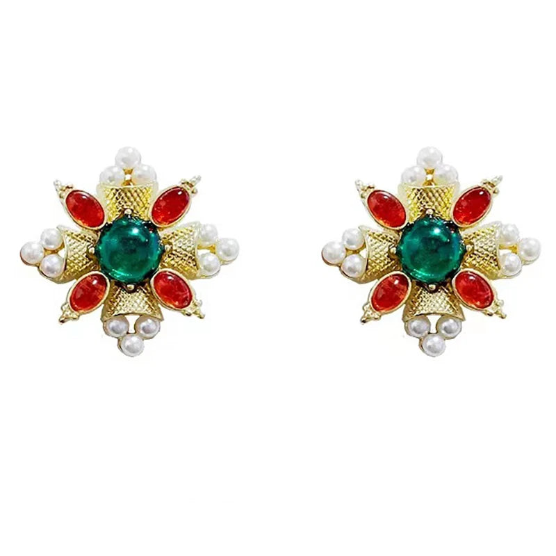 Bohemian Style Crystal Pearl Earrings for Women