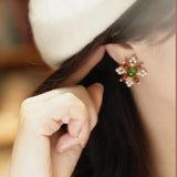 Bohemian Style Crystal Pearl Earrings for Women