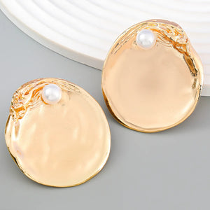 Vintage Irregular Round Pearl Earrings Party