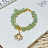 Vintage Natural Stone Beaded Charm Bracelet Opal Crystal Jewelry
