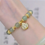 Vintage Natural Stone Beaded Charm Bracelet Opal Crystal Jewelry