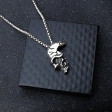 Vintage Skeleton Head Pendant Necklace Halloween Personalized Half Face Alloy