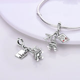 Vintage Travel Charm 925 Silver Beads for Bracelet Necklace Pendant Jewelry