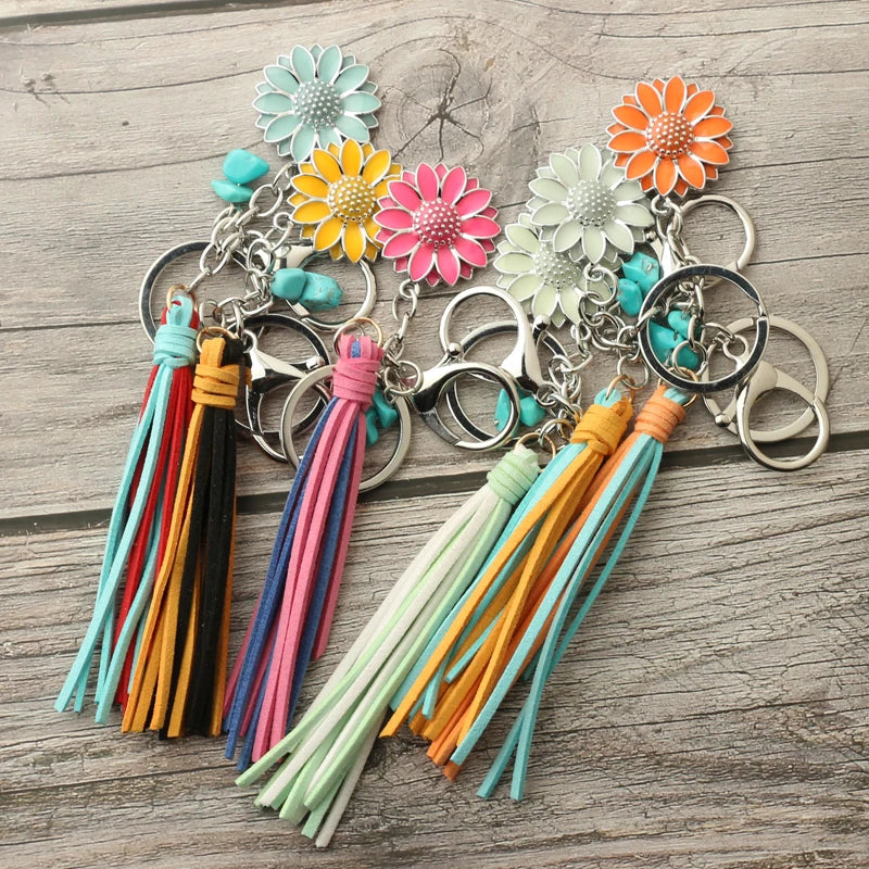 Vintage Western Style Turquoise Cowhead Key Chain
