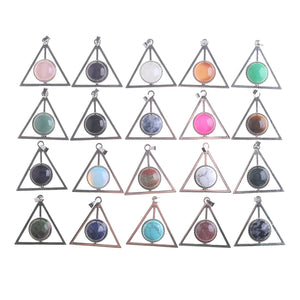 12Pcs Natural Amethysts Triangle Pendants for Charms Jewelry Making