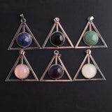 12Pcs Natural Amethysts Triangle Pendants for Charms Jewelry Making