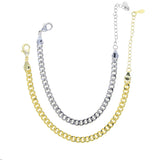 5mm Cuban Link Chain Women Silver Charm Set