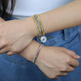 5mm Cuban Link Chain Women Silver Charm Set
