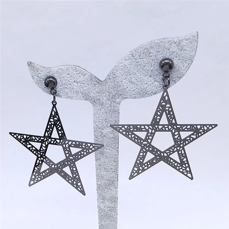 Witchcraft Pentagram Big Stud Earrings Women Earring Jewelry Halloween Gift