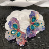 Colorful Gradient Flower Earrings S925 Silver Baroque Shell Earrings