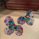 Colorful Gradient Flower Earrings S925 Silver Baroque Shell Earrings
