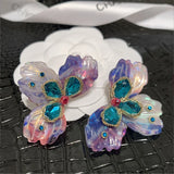 Colorful Gradient Flower Earrings S925 Silver Baroque Shell Earrings