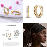 Heart CZ Zircon Silver Hoop Earring for Women