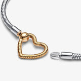 Women's Heart-Shaped Buckle Snake Chain Bracelet