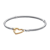 Women's Heart-Shaped Buckle Snake Chain Bracelet