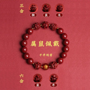 Rabbit Zodiac Year Birth Clash Tai Sui Cinnabar Sanhe Liuhe Bracelet
