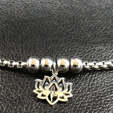 Yoga Lotus Charm Bracelet Women Bead Cuir Jewelry