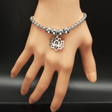 Yoga Lotus Charm Bracelet Women Bead Cuir Jewelry
