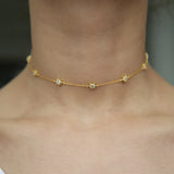 CZ Paved North Star Choker Necklace for Women