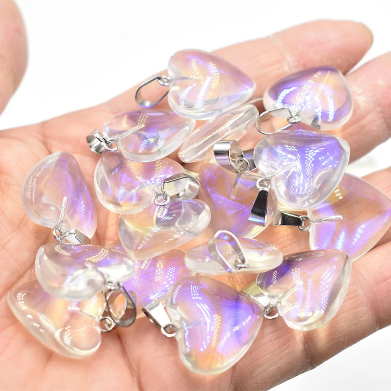 Glass Crystal Heart Pendants for Jewelry Making 20mm 50pcs/lot