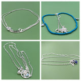 925 Sterling Silver Heart-Shaped Engraved Necklace for Ladies