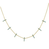 Geometric Women Choker Turquoises CZ Bar Link Chain 925 Sterling Silver