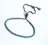 925 Sterling Silver Turquoise Wedding Tennis Bracelet