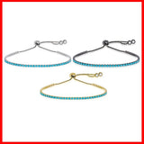 925 Sterling Silver Turquoise Wedding Tennis Bracelet