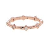 Dainty CZ Opal Wedding Knuckle Ring Thin Band
