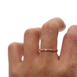 Dainty CZ Opal Wedding Knuckle Ring Thin Band