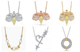925 Silver Double Star Necklace Zircon Moon Pendant