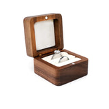 Natural Wooden Portable Jewelry Storage Box Ring Earrings Box