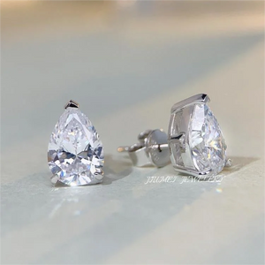 925 Pure Silver Pear Diamond Earrings Boutique Jewelry