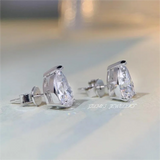 925 Pure Silver Pear Diamond Earrings Boutique Jewelry