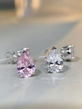 925 Pure Silver Pear Diamond Earrings Boutique Jewelry