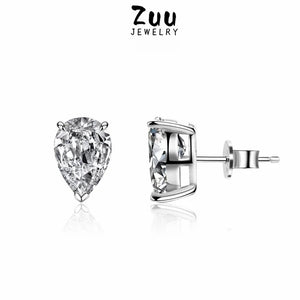 925 Pure Silver Pear Diamond Earrings Boutique Jewelry