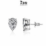 925 Pure Silver Pear Diamond Earrings Boutique Jewelry