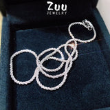 925 Silver Flash 18K Platinum-Plated Necklace Women Party Jewelry