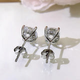 925 Sterling Silver Diamond Stud Wedding Party Jewelry