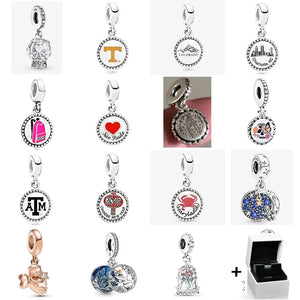 925 Sterling Silver Letter Backpack Pendant for DIY Jewelry