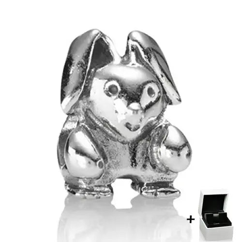 925 Sterling Silver Rabbit Leopard Heart Pendant for DIY Bracelet Jewelry