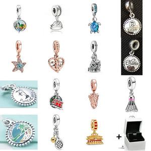 925 Sterling Silver Turtle Starfish Sports Pendant for DIY Women's Jewelry