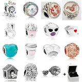 925 Silver Heart-Shaped Carp Knot Beads CZ Fit Bracelet