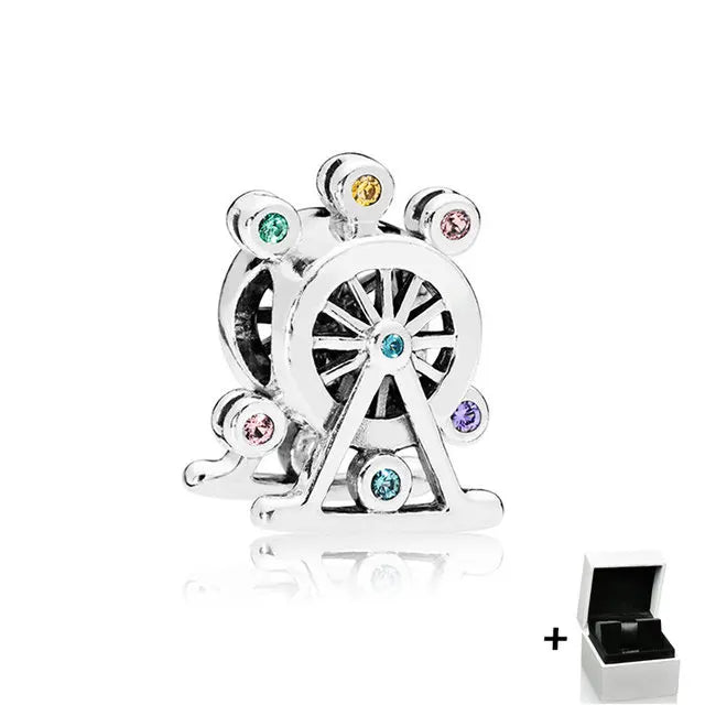925 Silver Heart-Shaped Carp Knot Beads CZ Fit Bracelet