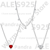 925 Silver Necklace Lady Charm Jewelry Circular Cut Necklace