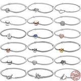925 Silver Heart Bucket Bracelet for Charm Beading DIY