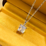 925 Silver Mozambican Diamond Zircon Pendant Necklace