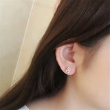 925 Silver Emerald & Diamond Earrings