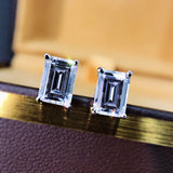 925 Silver Emerald & Diamond Earrings